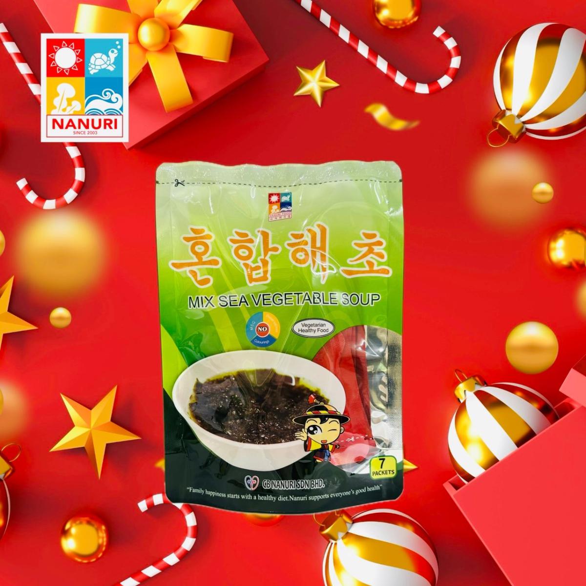 Mixed Vegetable Seaweed Soup (Instant Soup – includes nori, wakame, and kelp powder)-7 small packs